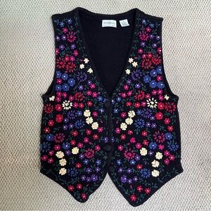 Vintage Floral Knit Vest